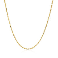 10k Yellow Gold Solid Diamond Cut Rope Chain 1.25mm