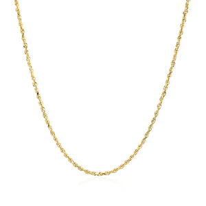 10k Yellow Gold Solid Diamond Cut Rope Chain 1.25mm