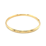14k Yellow Gold Dome Florentine Design Bangle thumbnail 2