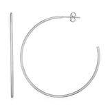 14k White Gold Polished Hoop Earrings thumbnail 1