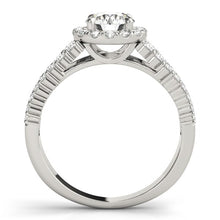 Load image into Gallery viewer, 14k White Gold Graduated Pave Set Shank Diamond Engagement Ring (1 5/8 cttw)