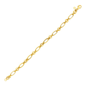 14k Yellow Gold Twisted and Polished Link Bracelet