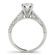 Load image into Gallery viewer, 14k White Gold Pronged Diamond Antique Style Engagement Ring (1 1/3 cttw)