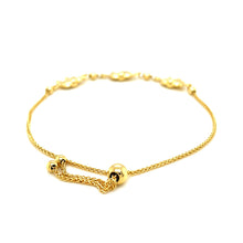Load image into Gallery viewer, 14k Yellow Gold Elephant Station Lariat Style Bracelet
