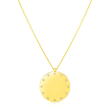 Load image into Gallery viewer, 14K Yellow Gold Disc Necklace with Diamonds