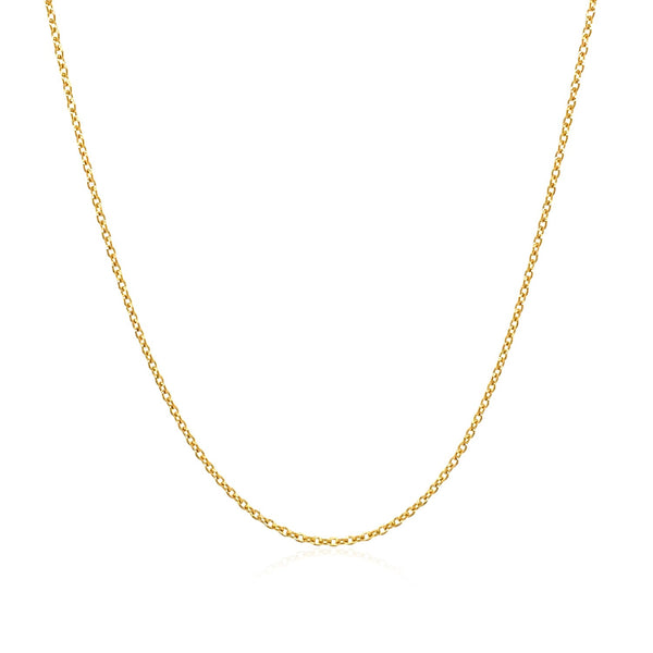 14k Yellow Gold Oval Cable Link Chain 1.0mm