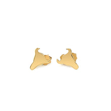 Load image into Gallery viewer, 14K Yellow Gold Longhorn Earrings