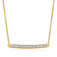 Load image into Gallery viewer, 14k Yellow Gold Necklace with Gold and Diamond Bar (1/10 cttw)