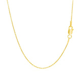 14k Yellow Gold Round Cable Link Chain 1.1mm thumbnail 3