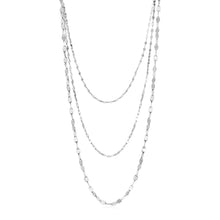 Load image into Gallery viewer, Sterling Silver Three Strand Marina Link Necklace