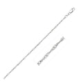14K white gold Singapore chain 1.7mm with diamond-cut twisted links