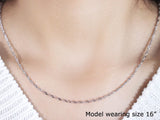 14k White Gold Singapore Chain 1.7mm thumbnail 2