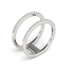 Load image into Gallery viewer, 14k White Gold Dual Band Design Ring with Diamonds (1/3 cttw)