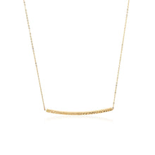 Load image into Gallery viewer, 14k Yellow Gold Thin Textured Bar Necklace