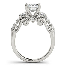 Load image into Gallery viewer, 14k White Gold 3 Stone Antique Design Diamond Engagement Ring (1 3/4 cttw)