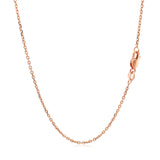 14k Rose Gold Diamond Cut Cable Link Chain 1.3mm thumbnail 4