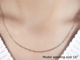 14k Rose Gold Diamond Cut Cable Link Chain 1.3mm thumbnail 5