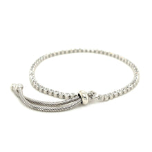 Load image into Gallery viewer, Adjustable Tennis Style Bracelet with Cubic Zirconia in Sterling Silver