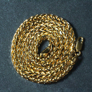 4.1mm 14k Yellow Gold Diamond Cut Round Franco Chain