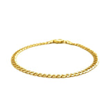 3.6mm 14k Yellow Gold Solid Curb Bracelet thumbnail 3