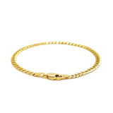3.6mm 14k Yellow Gold Solid Curb Bracelet thumbnail 4