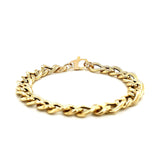 14k Yellow Gold Curb Chain Design with Diamond Cuts Bracelet thumbnail 2