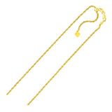 925 yellow finish sterling silver 1.5mm adjustable rope chain necklace thumbnail 1