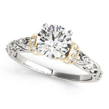 Load image into Gallery viewer, 14k White And Yellow Gold Antique Style Diamond Engagement Ring (1 1/8 cttw)