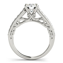 Load image into Gallery viewer, 14k White Gold Unique Detailing Diamond Engagement Ring (1 1/3 cttw)