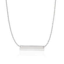 Load image into Gallery viewer, 14k White Gold Smooth Flat Horizontal Bar Style Necklace