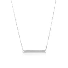 Load image into Gallery viewer, 14k White Gold Smooth Flat Horizontal Bar Style Necklace