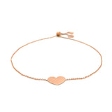 14k Rose Gold Adjustable Heart Bracelet thumbnail 2