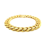 14k Yellow Gold Polished Curb Chain Bracelet thumbnail 2