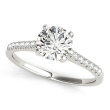 Load image into Gallery viewer, 14k White Gold Single Row Scalloped Set Diamond Engagement Ring (1 1/8 cttw)