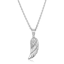 Load image into Gallery viewer, Sterling Silver with Textured Angel Wing Pendant
