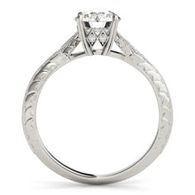 Load image into Gallery viewer, 14k White Gold Diamond Engagement Ring with Side Clusters (1 1/8 cttw)