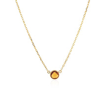 Load image into Gallery viewer, 14k Yellow Gold 17 inch Necklace with Round Citrine
