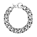 Sterling Silver Gunmetal Finish Cuban Link Bracelet with Dots thumbnail 2