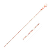 14k Pink Gold Round Cable Link Chain 1.1mm