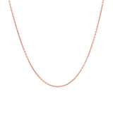 14k Pink Gold Round Cable Link Chain 1.1mm thumbnail 2