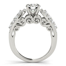 Load image into Gallery viewer, 14k White Gold Multirow Shank Round Diamond Engagement Ring (1 1/2 cttw)