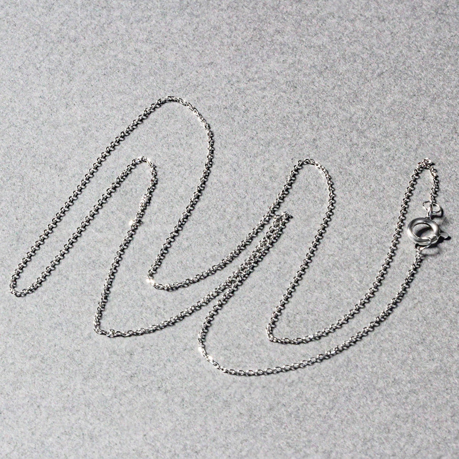 14k White Gold Diamond Cut Cable Link Chain 0.7mm