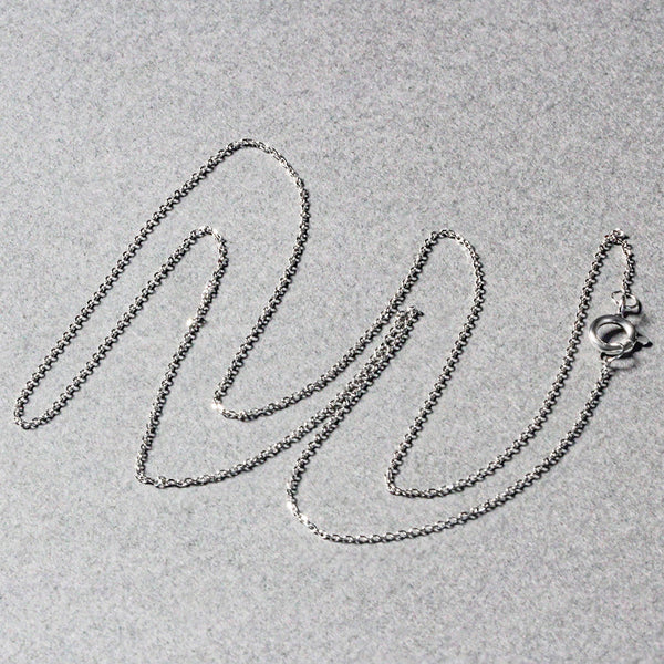 14k White Gold Diamond Cut Cable Link Chain 0.7mm