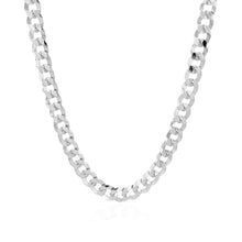 Load image into Gallery viewer, Rhodium Plated 5.6mm Sterling Silver Curb Style Chain