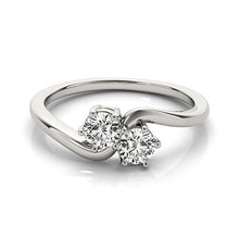 Load image into Gallery viewer, Solitaire Two Stone Diamond Ring in 14k White Gold (1/2 cttw)