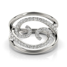 Load image into Gallery viewer, Swirl Design Diamond Ring in 14k White Gold (1/2 cttw)