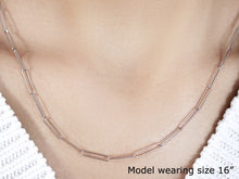 Load image into Gallery viewer, 14k White Gold Wire Paperclip Chain (2.7mm)