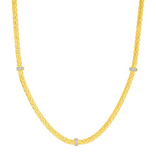 Load image into Gallery viewer, Woven Rope Necklace with Diamond Accents in 14k Yellow Gold